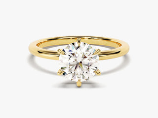 1.5CT Round Moissanite Diamond Solitaire Engagement Ring