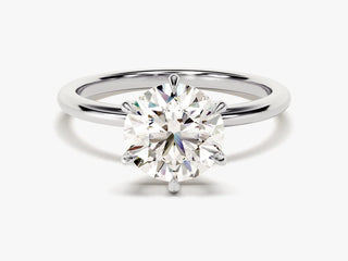 2.0CT Round Moissanite Diamond Solitaire Engagement Ring
