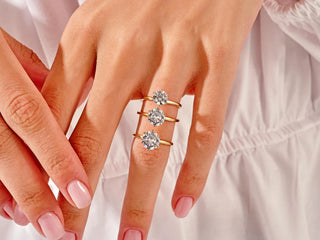1.5CT Round Moissanite Diamond Solitaire Engagement Ring