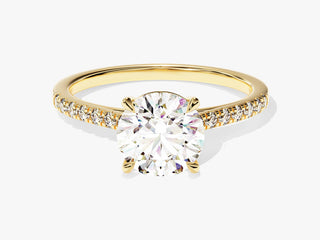 1.5CT Round Moissanite Diamond Pave Engagement Ring