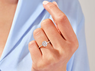 2.0CT Round Moissanite Diamond Pave Engagement Ring
