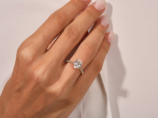2.0CT Oval Moissanite Diamond Infinity Pave Engagement Ring