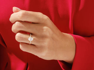 2.0CT Oval Moissanite Diamond Infinity Pave Engagement Ring
