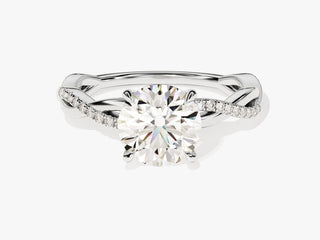 1.50CT Round Moissanite Diamond Infinity Pave Engagement Ring