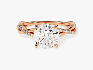 2.0CT Round Moissanite Diamond Infinity Pave Engagement Ring