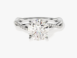 2.0CT Round Moissanite Diamond Infinity Pave Engagement Ring