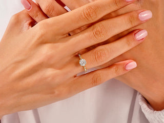 1.0CT  Round Moissanite Diamond Antique Engagement Ring