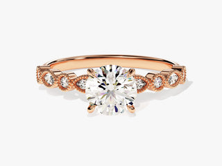 1.0CT  Round Moissanite Diamond Antique Engagement Ring