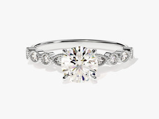 1.0CT  Round Moissanite Diamond Antique Engagement Ring