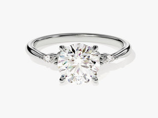 1.5CT Round Moissanite Diamond Cluster Pave Engagement Ring (Copy)