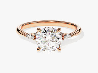 1.5CT Round Moissanite Diamond Cluster Pave Engagement Ring (Copy)