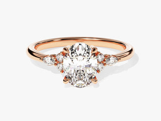 1.5CT Oval Moissanite Diamond Antique Cluster Engagement Ring