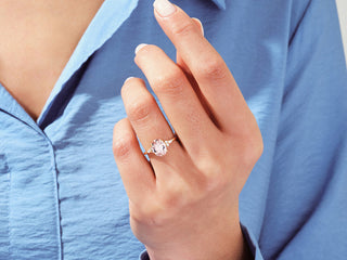 2.0CT Oval  Moissanite Diamond Antique Cluster  Engagement Ring