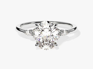 2.0CT Oval  Moissanite Diamond Antique Cluster  Engagement Ring