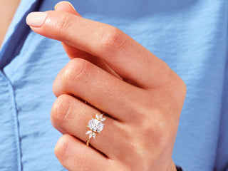 1.50CT Oval  Moissanite Diamond Antique Engagement Ring