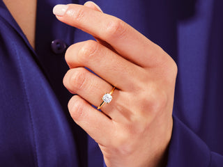 1.0CT Cushion Moissanite Diamond Solitaire Engagement Ring