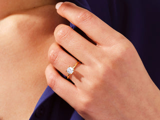 1.0CT Cushion Moissanite Diamond Solitaire Engagement Ring