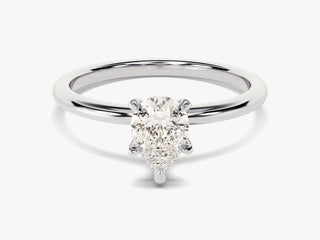 1.0CT Pear Moissanite Diamond  Solitaire Engagement Ring