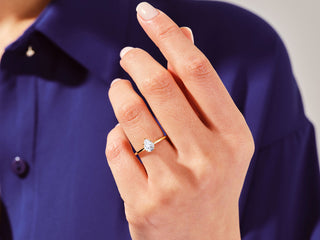 1.0CT Pear Moissanite Diamond  Solitaire Engagement Ring