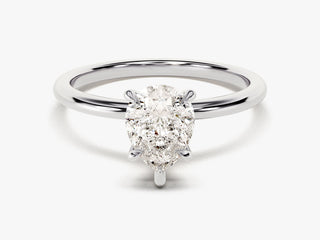 1.5CT Pear Moissanite Diamond  Solitaire Engagement Ring