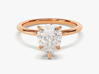 2.0CT Pear Moissanite Diamond  Solitaire Engagement Ring