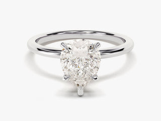 2.0CT Pear Moissanite Diamond  Solitaire Engagement Ring