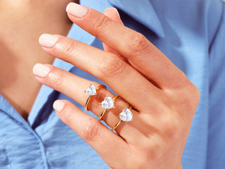 1.5CT Heart Shape Moissanite Diamond Solitaire Engagement Ring