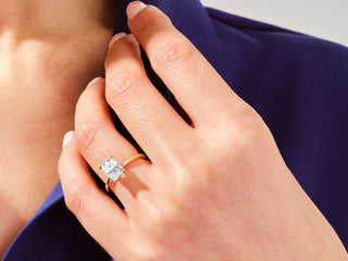 1.0CT Radiant Moissanite Diamond Solitaire Engagement Ring