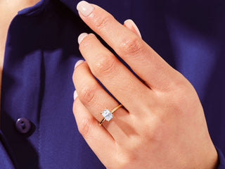 1.0CT Radiant Moissanite Diamond Solitaire Engagement Ring