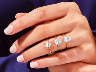 1.0CT Radiant Moissanite Diamond Solitaire Engagement Ring