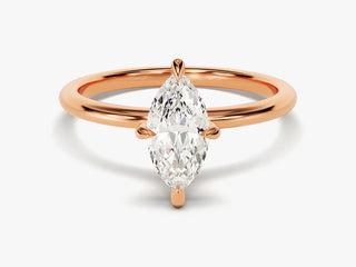 1.0CT Marquise  Moissanite Diamond  Solitaire Engagement Ring