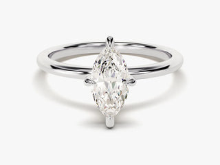 1.0CT Marquise  Moissanite Diamond  Solitaire Engagement Ring