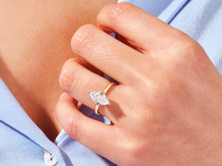 1.5CT Marquise Moissanite Diamond Solitaire Engagement Ring