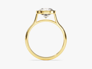 2.0CT Round Moissanite Diamond Bezel Set Solitaire Engagement Ring