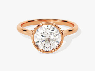 2.0CT Round Moissanite Diamond Bezel Set Solitaire Engagement Ring