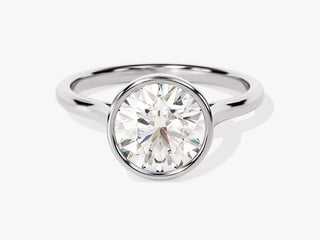 2.0CT Round Moissanite Diamond Bezel Set Solitaire Engagement Ring