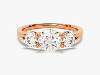 1.0CT Round Moissanite Diamond Three Stone Engagement Ring