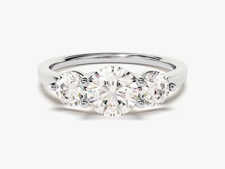 1.0CT Round Moissanite Diamond Three Stone Engagement Ring