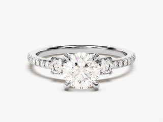 1.0CT Round Moissanite Diamond Antique Engagement Ring