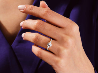 1.0CT Round Moissanite Diamond Antique Engagement Ring