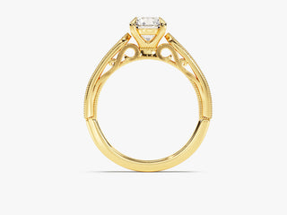 1.0CT Round  Moissanite Diamond Antique Pave Engagement Ring