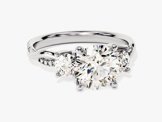 2.0CT  Round Moissanite Diamond Antique Cluster  Engagement Ring