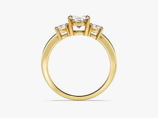 1.5CT Oval Moissanite Diamond Three Stone Engagement Ring