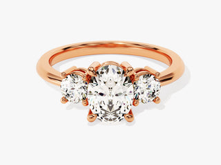 1.5CT Oval Moissanite Diamond Three Stone Engagement Ring