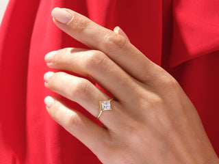 1.0CT Princess Diamond Bezel Set Solitaire Engagement Ring