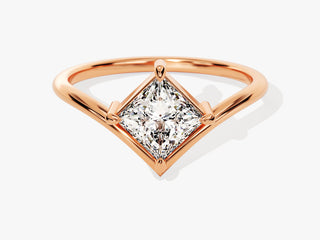 1.0CT Princess Diamond Bezel Set Solitaire Engagement Ring
