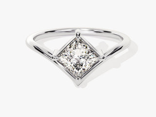 1.0CT Princess Diamond Bezel Set Solitaire Engagement Ring