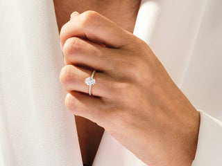 1.5CT Oval Moissanite Diamond Pave Engagement Ring