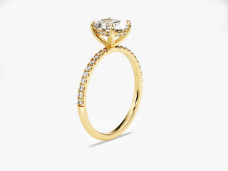 1.5CT Oval Moissanite Diamond Pave Engagement Ring