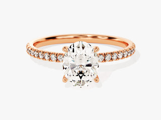 1.5CT Oval Moissanite Diamond Pave Engagement Ring